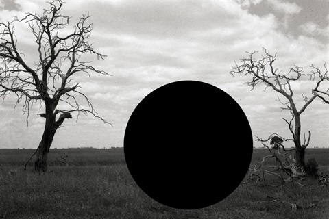 James Tylor 2013, (Deleted scenes) From an untouched landscape#14, Inkjet print on hahnemuhle paper with hole removed to a black velvet void, 50x50cm, Edition of 5.jpg